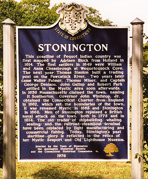 Stonington historical marker